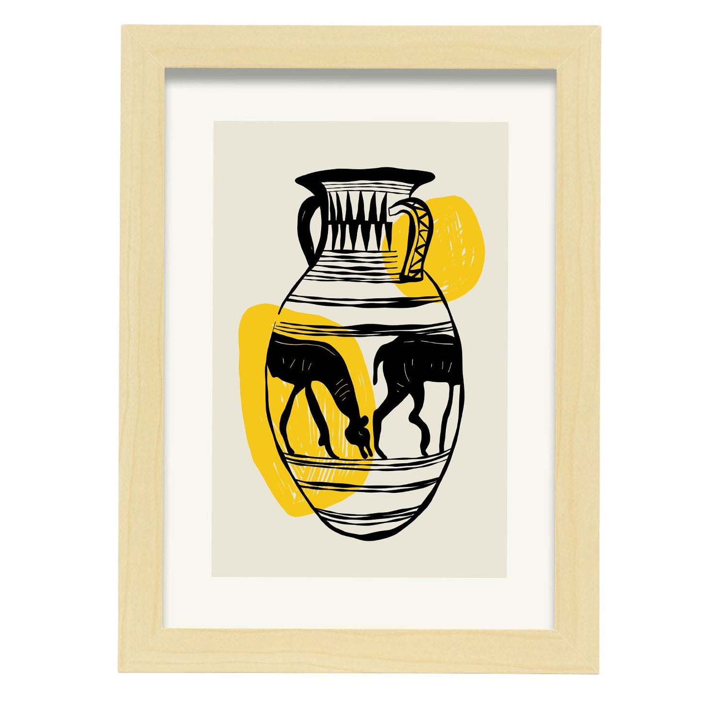 Llama Vase-Artwork-Nacnic-A4-Marco Madera clara-Nacnic Estudio SL