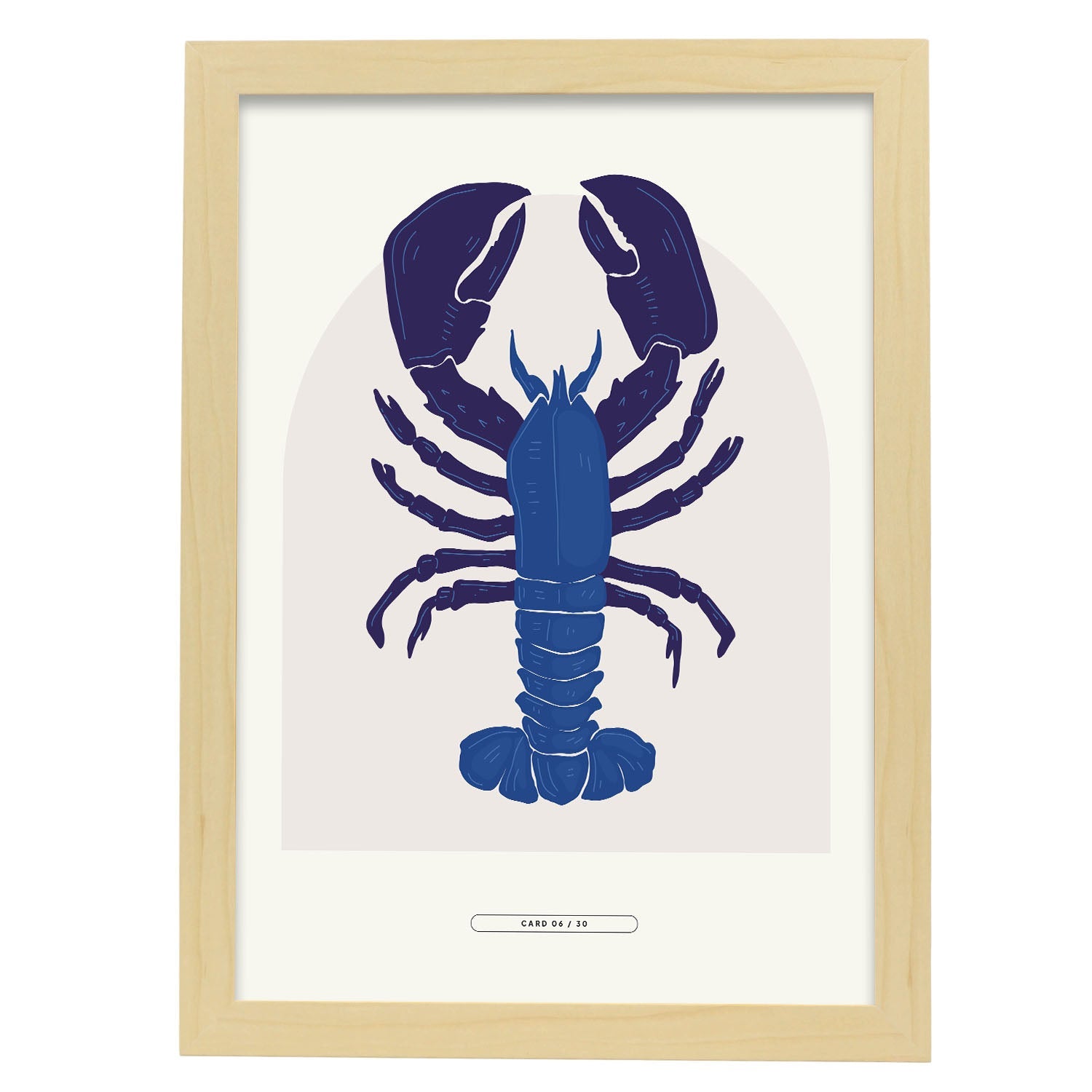Lobster-Artwork-Nacnic-A3-Marco Madera clara-Nacnic Estudio SL