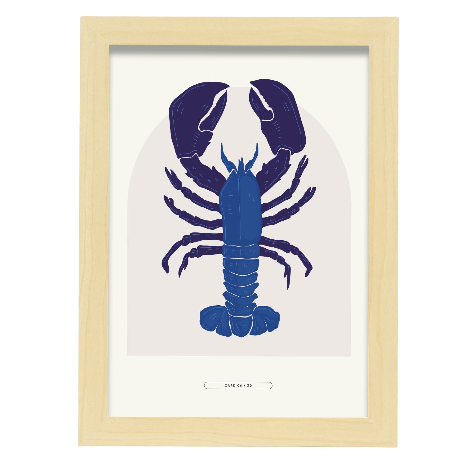 Lobster-Artwork-Nacnic-A4-Marco Madera clara-Nacnic Estudio SL