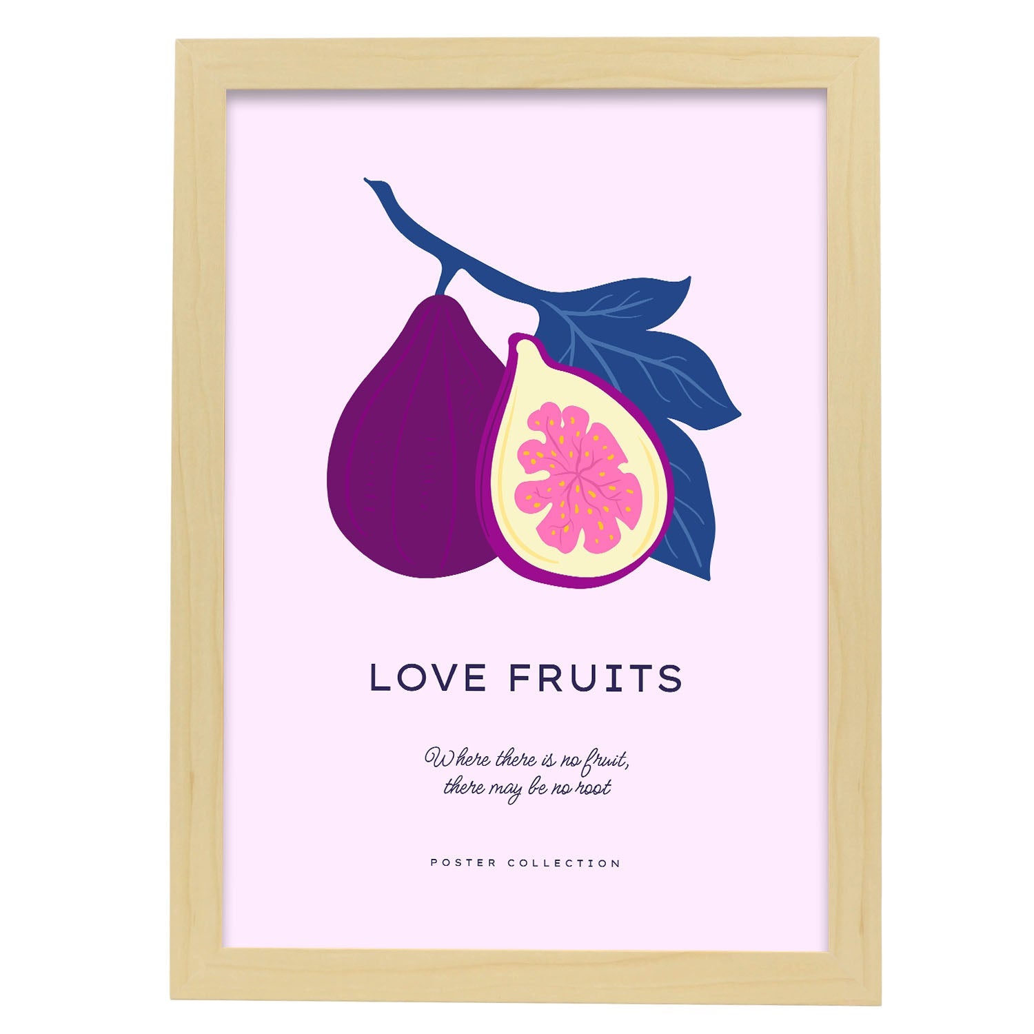 Love Fruits Figs-Artwork-Nacnic-A3-Marco Madera clara-Nacnic Estudio SL