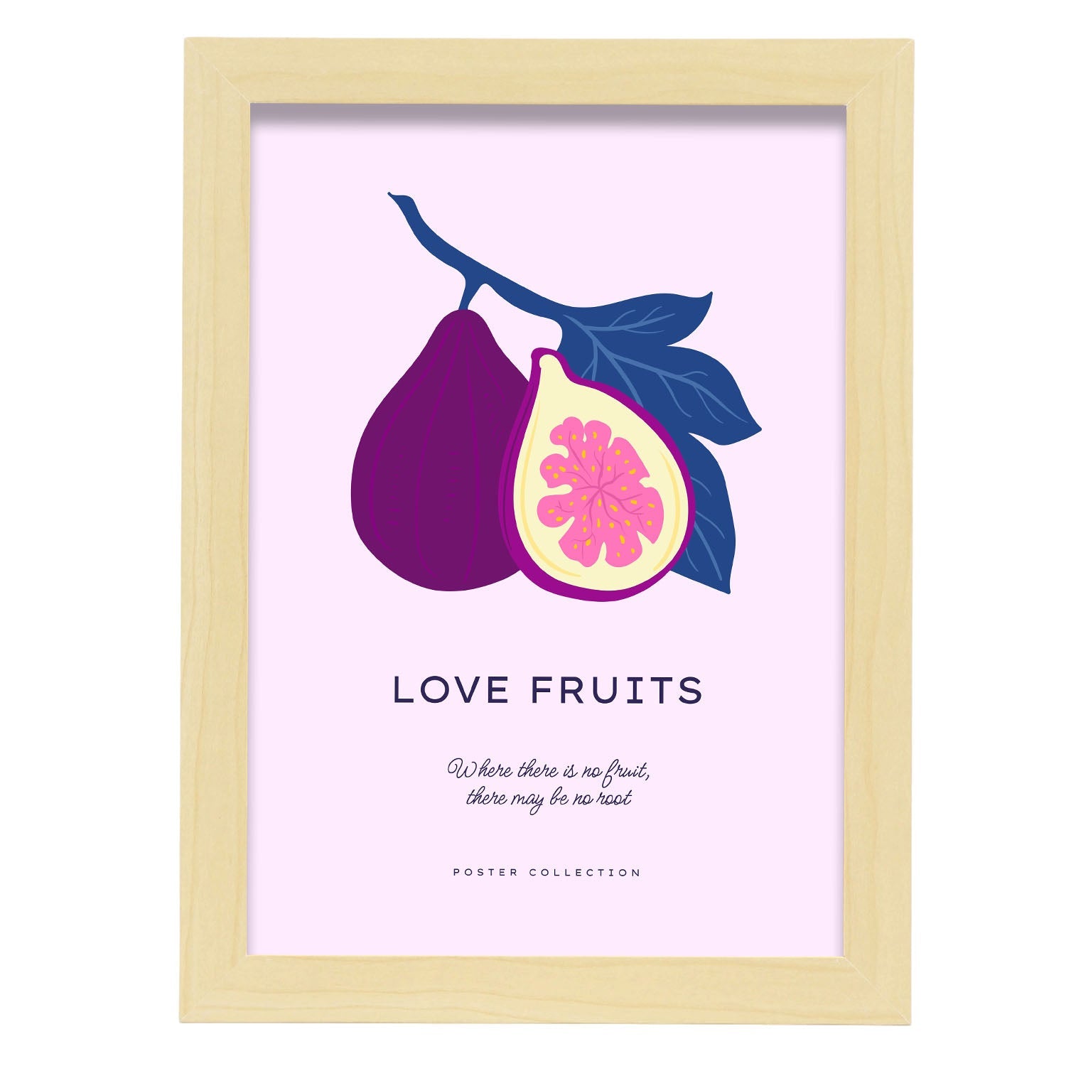 Love Fruits Figs-Artwork-Nacnic-A4-Marco Madera clara-Nacnic Estudio SL