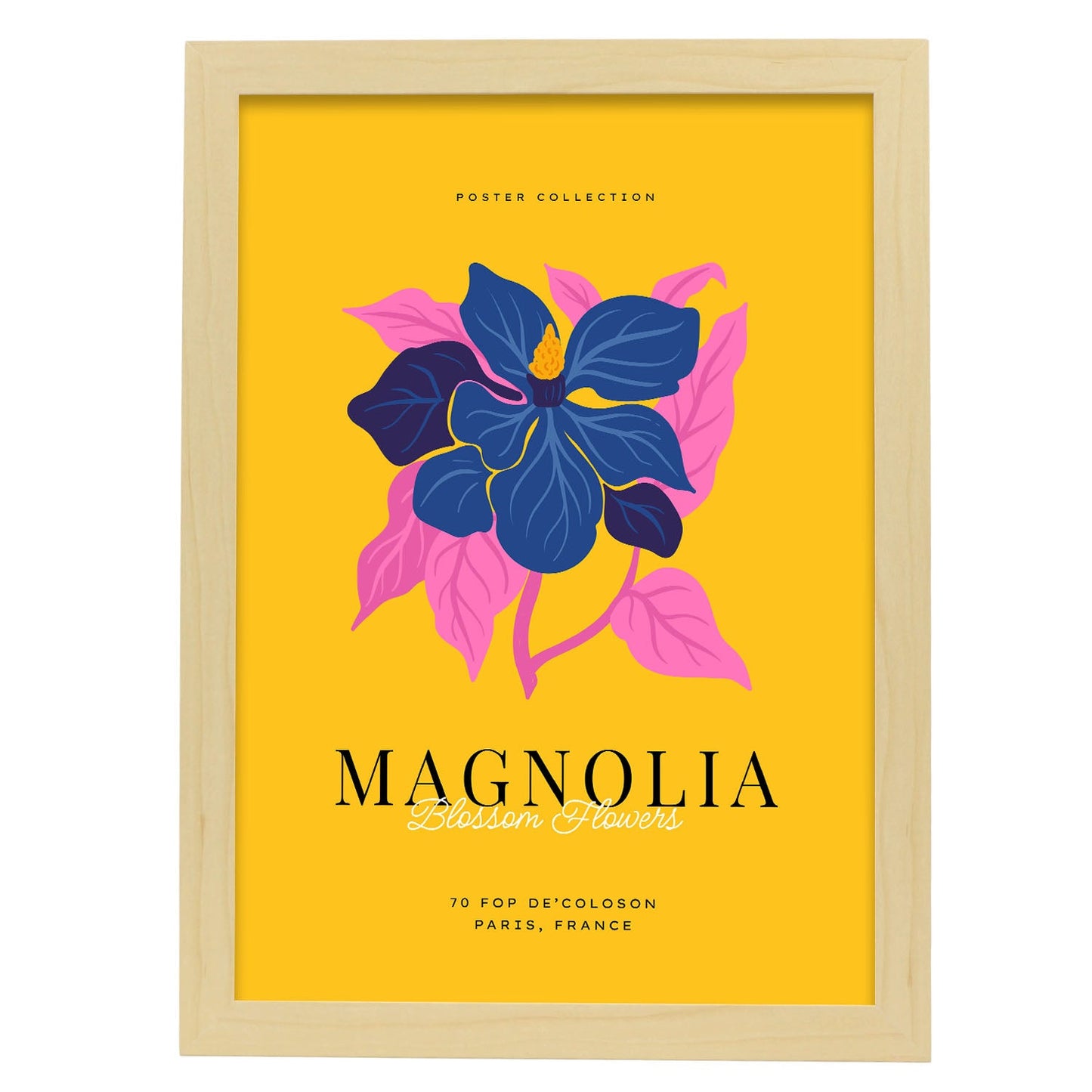 Magnolia-Artwork-Nacnic-A3-Marco Madera clara-Nacnic Estudio SL