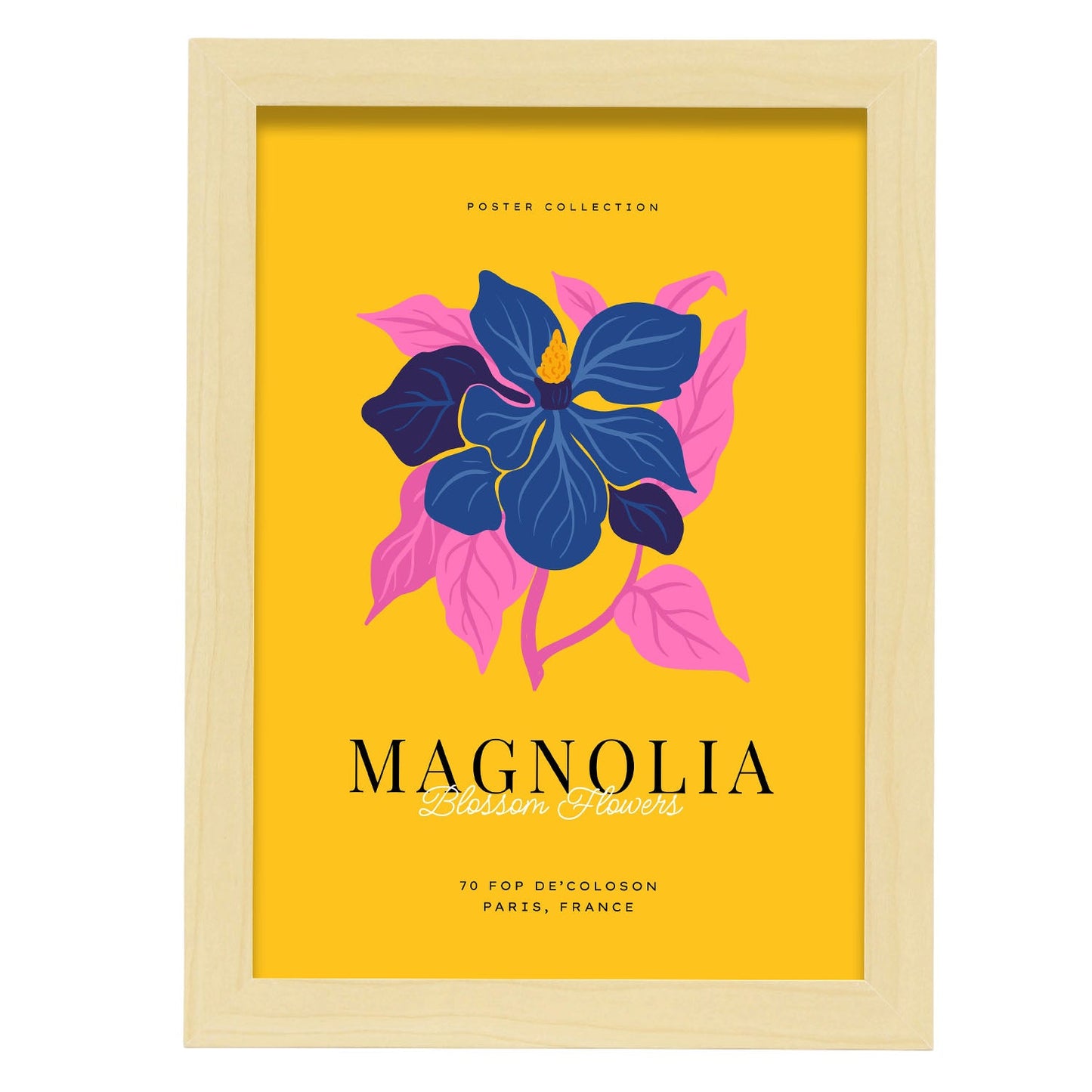 Magnolia-Artwork-Nacnic-A4-Marco Madera clara-Nacnic Estudio SL
