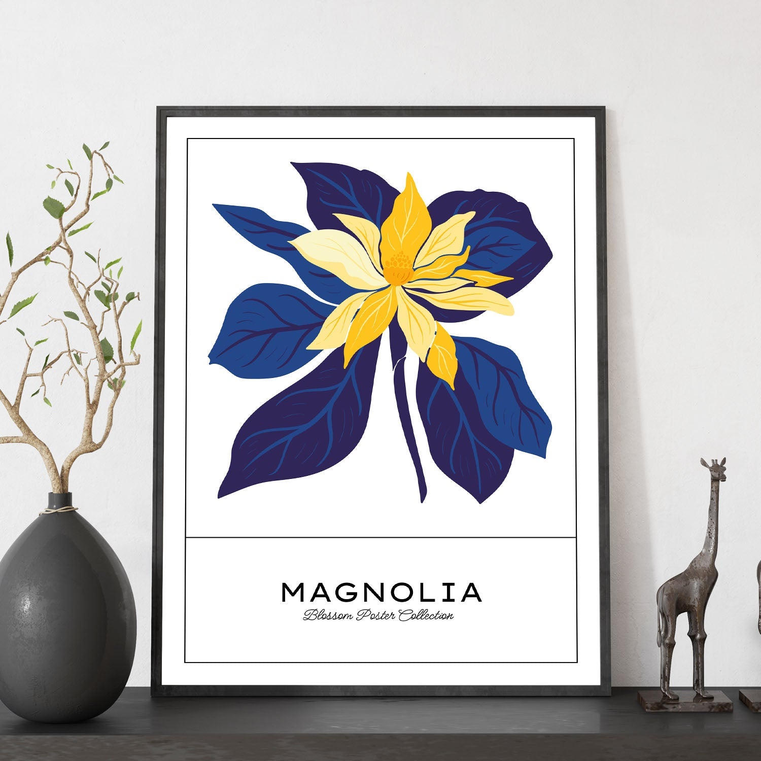 Magnolia Blue and Yellow-Artwork-Nacnic-Nacnic Estudio SL