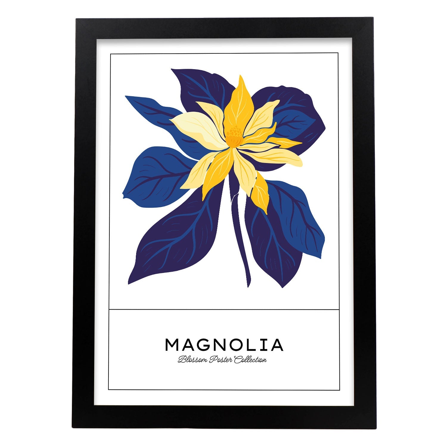 Magnolia Blue and Yellow-Artwork-Nacnic-A3-Sin marco-Nacnic Estudio SL