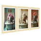 Set de 3 Cuadros de Bebé Elefante Bañandose con Lindos Animales Coloridos, Ilustración para Decorar, Wallart para Inodoro, Ducha, Baño, Aseo, WC