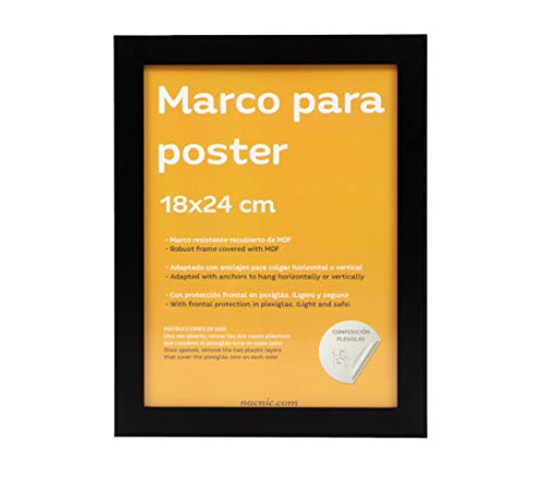 Marco Negro tamaño 18x24cm. Marco Negro para Fotos, Posters, Diplomas,-Nacnic-Nacnic Estudio SL