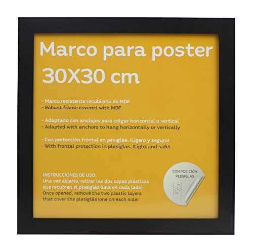 Marco Negro tamaño 30x30cm. Marco Negro para Fotos, Posters, Diplomas,-Nacnic-Nacnic Estudio SL