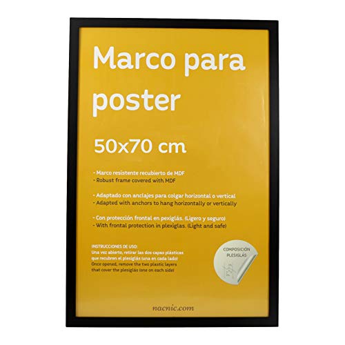Marco Negro tamaño 50x70cm. Marco Negro para Fotos, Posters, Diplomas,-Nacnic-Nacnic Estudio SL
