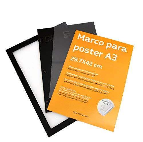 Marco Negro tamaño A3-29,7x42cm. Marco Negro para Fotos, Posters, Diplomas,-Nacnic-Nacnic Estudio SL