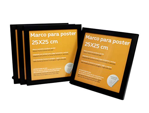 MARCOS CUADRADOS (NEGRO, 25x25 (4unid))-Nacnic-Nacnic Estudio SL