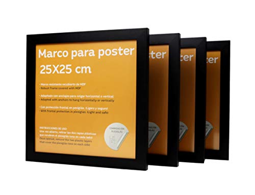 MARCOS CUADRADOS (NEGRO, 25x25 (4unid))-Nacnic-Nacnic Estudio SL
