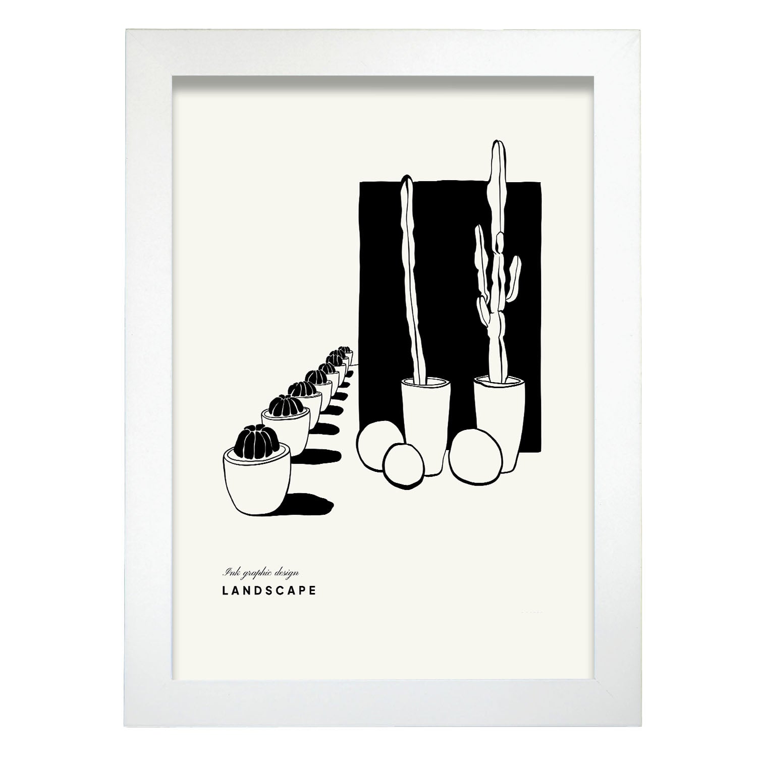 Medium Potted cactus-Artwork-Nacnic-A4-Marco Blanco-Nacnic Estudio SL