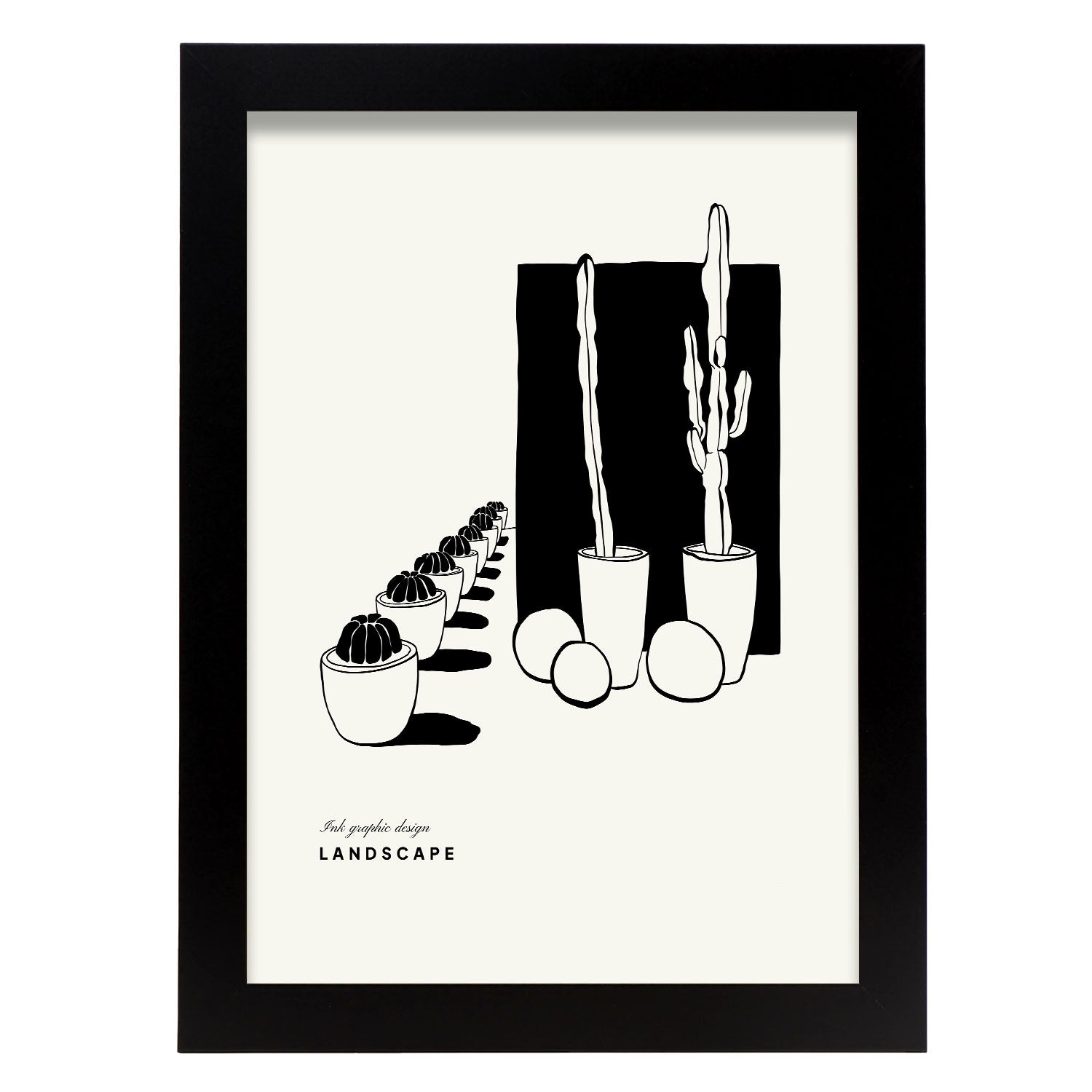 Medium Potted cactus-Artwork-Nacnic-A4-Sin marco-Nacnic Estudio SL