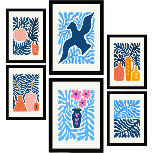 Minimalism Posters in Vibrant Colours. Blue Leaves.-Artwork-Nacnic-Nacnic Estudio SL