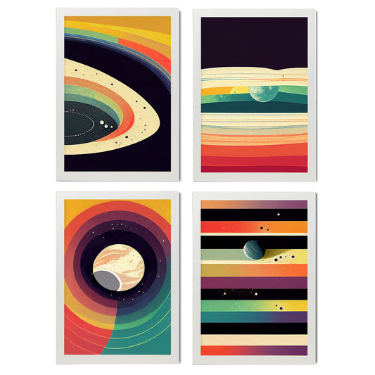 Modern Full Color Artistic Galaxy Illustrations for Interior Design and Decoration Size Set Collection 2-Artwork-Nacnic-A4-Marco Blanco-Nacnic Estudio SL