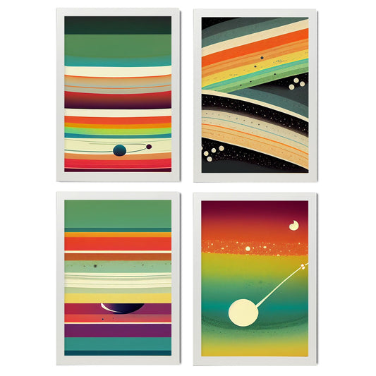 Modern Full Color Artistic Galaxy Illustrations for Interior Design and Decoration Size Set Collection 4-Artwork-Nacnic-A4-Marco Blanco-Nacnic Estudio SL
