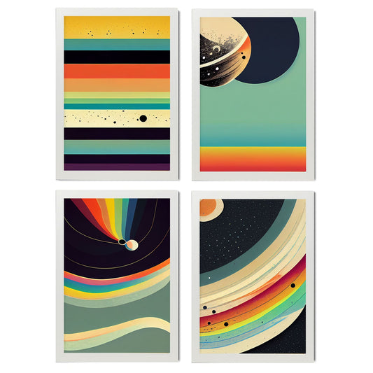 Modern Full Color Artistic Galaxy Illustrations for Interior Design and Decoration Size Set Collection 6-Artwork-Nacnic-A4-Marco Blanco-Nacnic Estudio SL