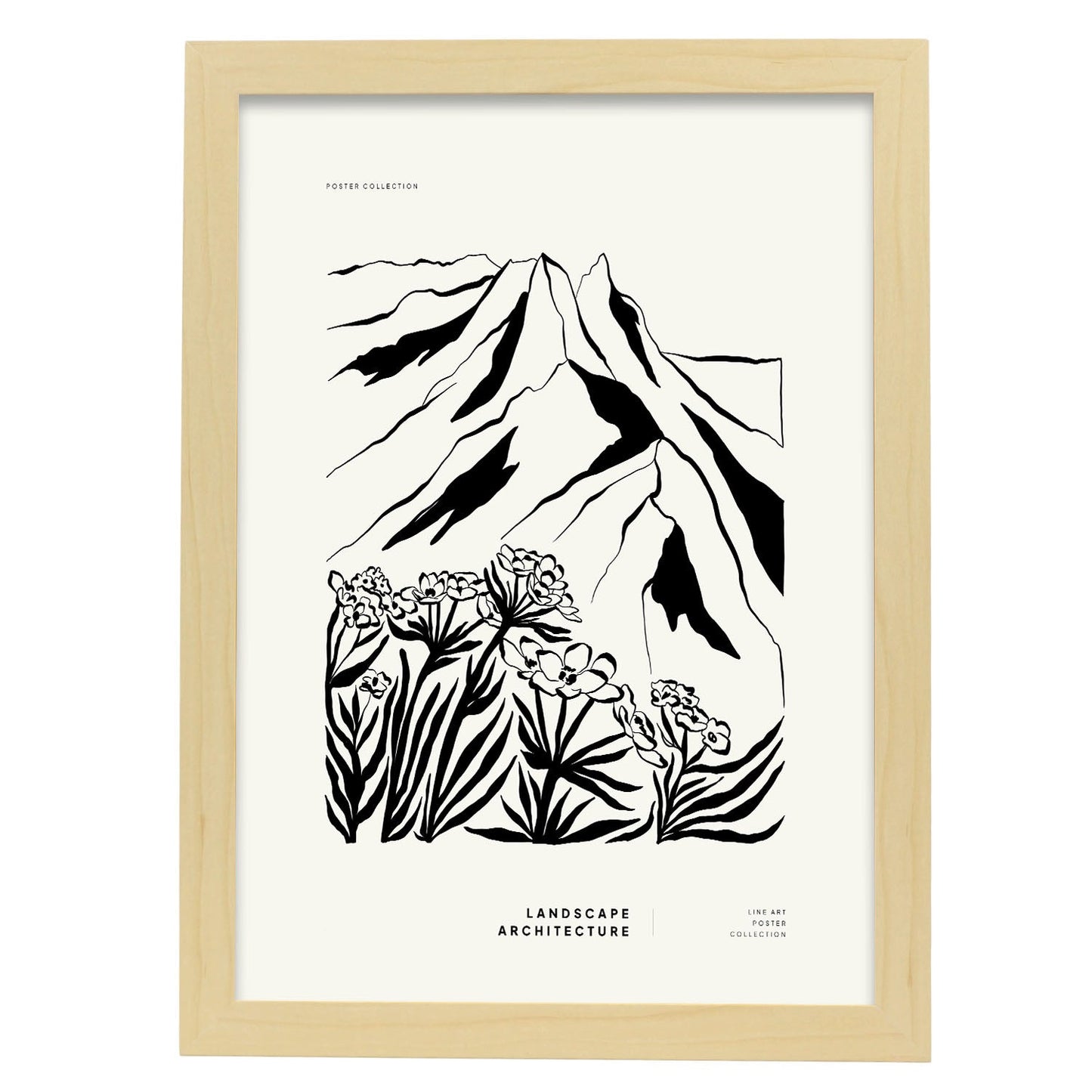 Mountain Flowers-Artwork-Nacnic-A3-Marco Madera clara-Nacnic Estudio SL