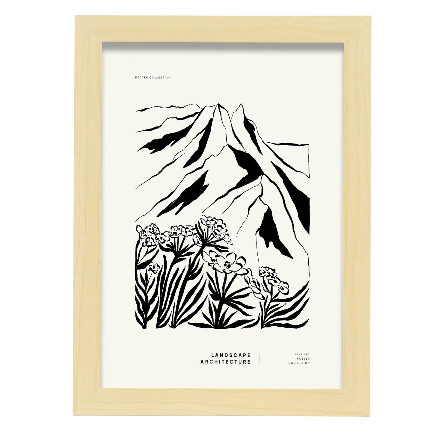 Mountain Flowers-Artwork-Nacnic-A4-Marco Madera clara-Nacnic Estudio SL