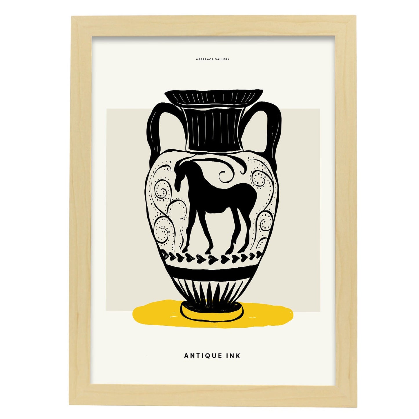 Mountain Goat Vase-Artwork-Nacnic-A3-Marco Madera clara-Nacnic Estudio SL