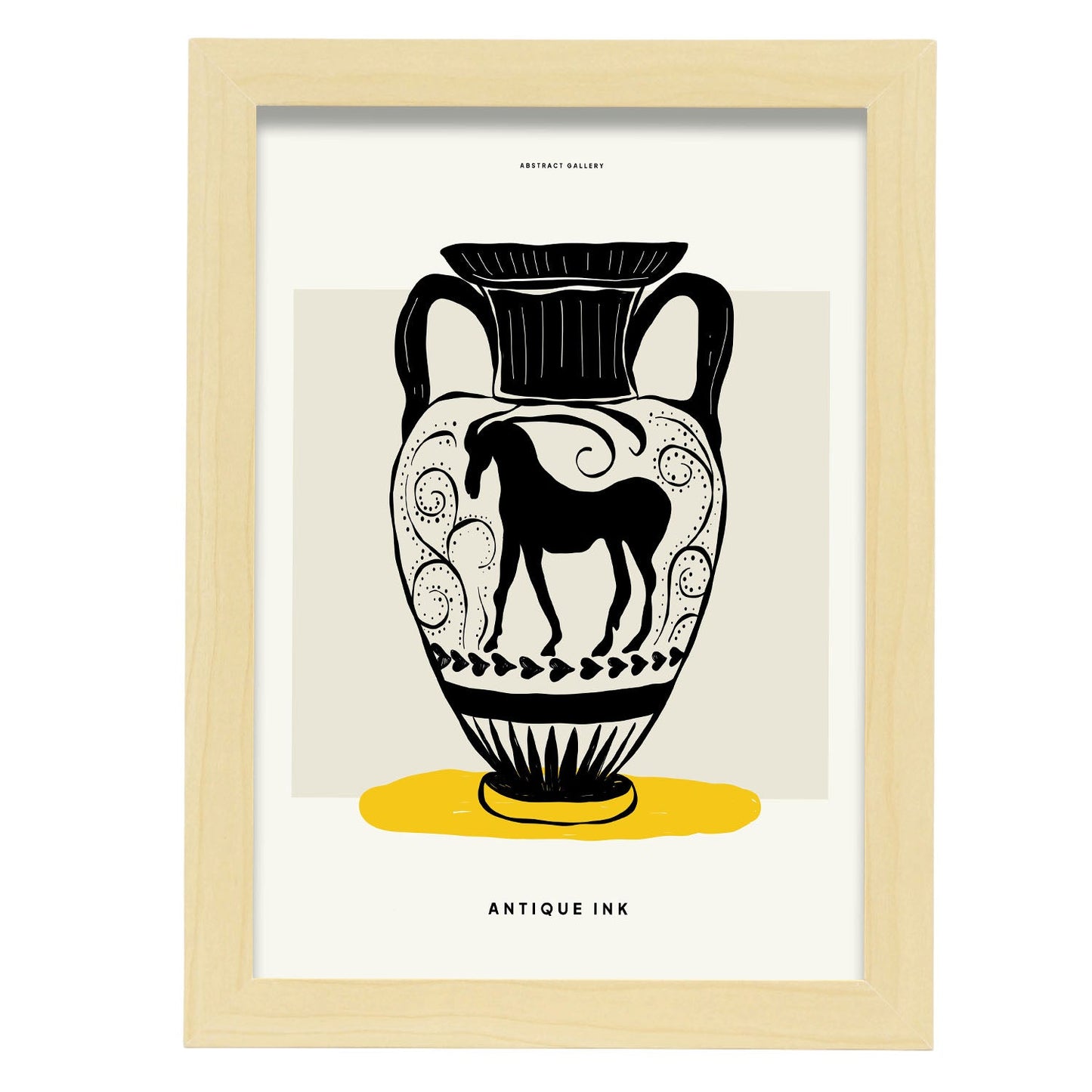 Mountain Goat Vase-Artwork-Nacnic-A4-Marco Madera clara-Nacnic Estudio SL