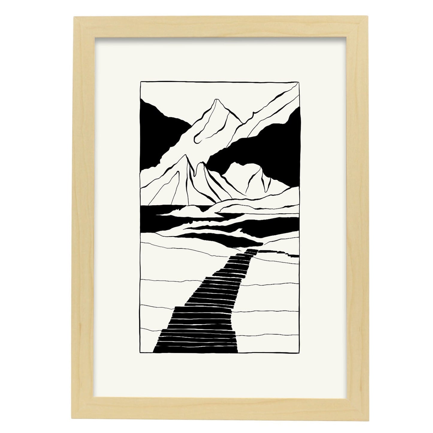 Mountain Pavement-Artwork-Nacnic-A3-Marco Madera clara-Nacnic Estudio SL
