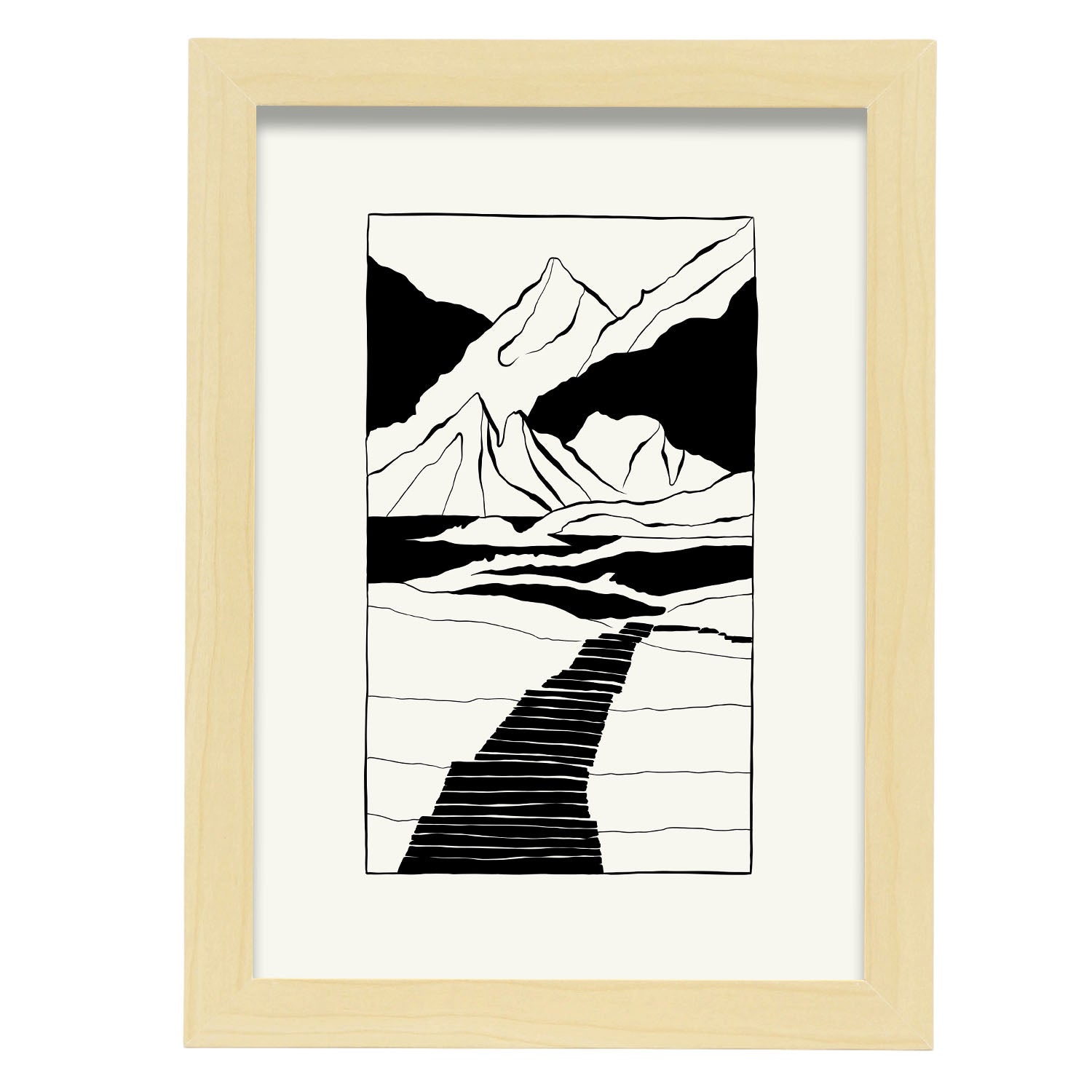 Mountain Pavement-Artwork-Nacnic-A4-Marco Madera clara-Nacnic Estudio SL