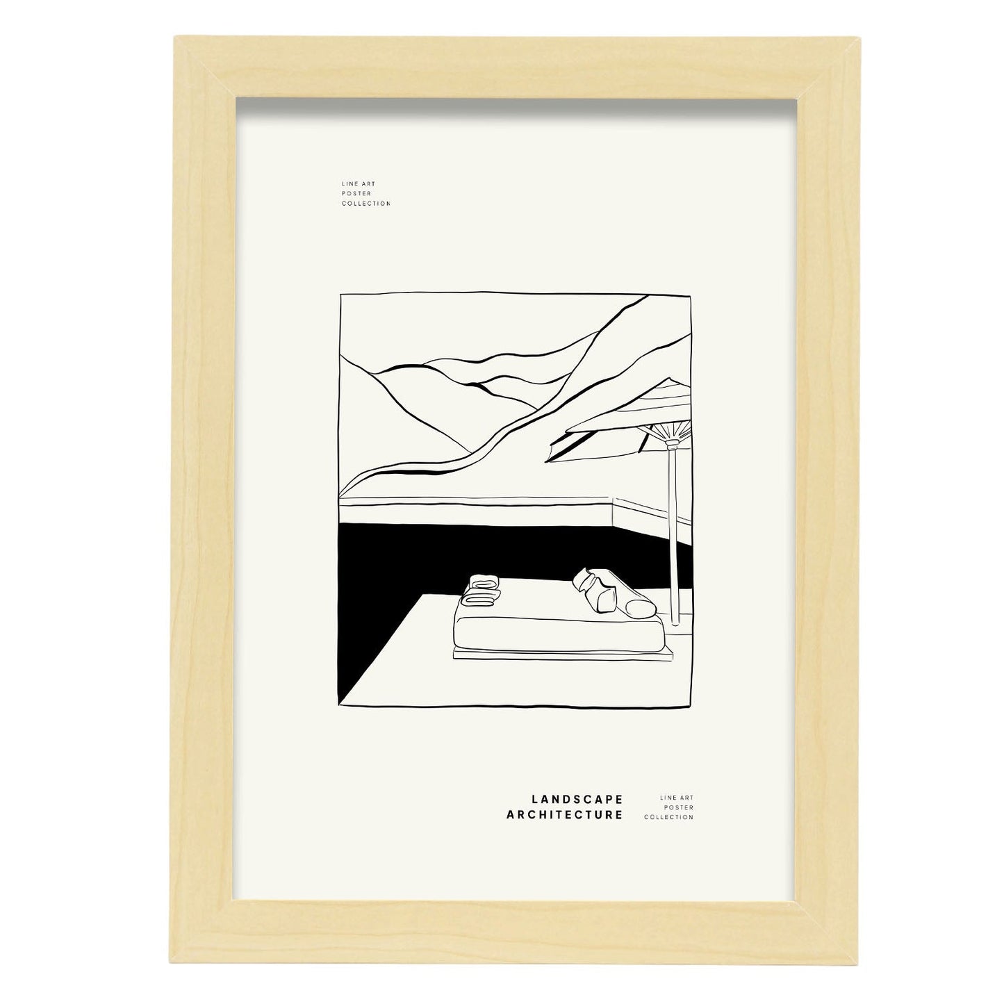 Mountain Pool Backuyard-Artwork-Nacnic-A4-Marco Madera clara-Nacnic Estudio SL