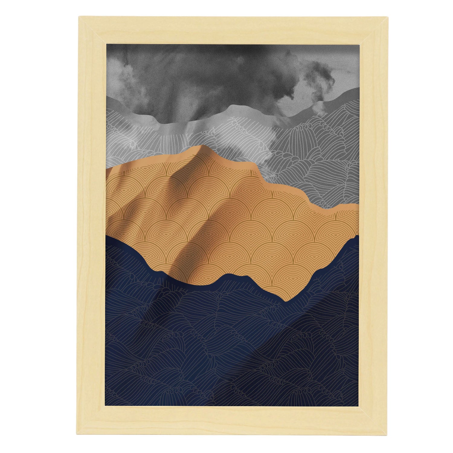 Mountains-Artwork-Nacnic-A4-Marco Madera clara-Nacnic Estudio SL