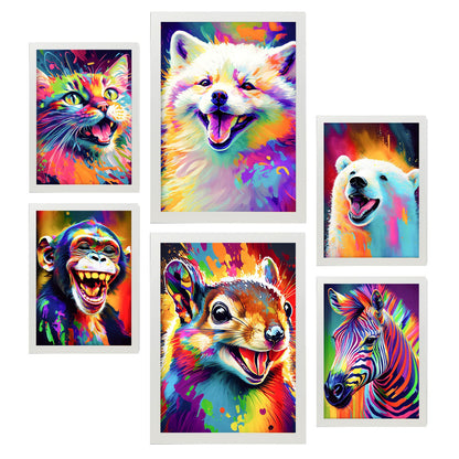 Nacnic Set Abstracto de Animales_1 Laminas para Dormitorio