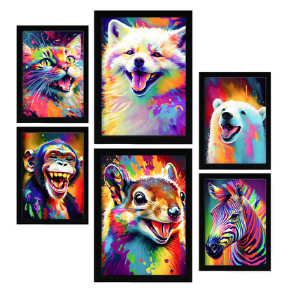 Nacnic Set Abstracto de Animales_1 Laminas para Dormitorio