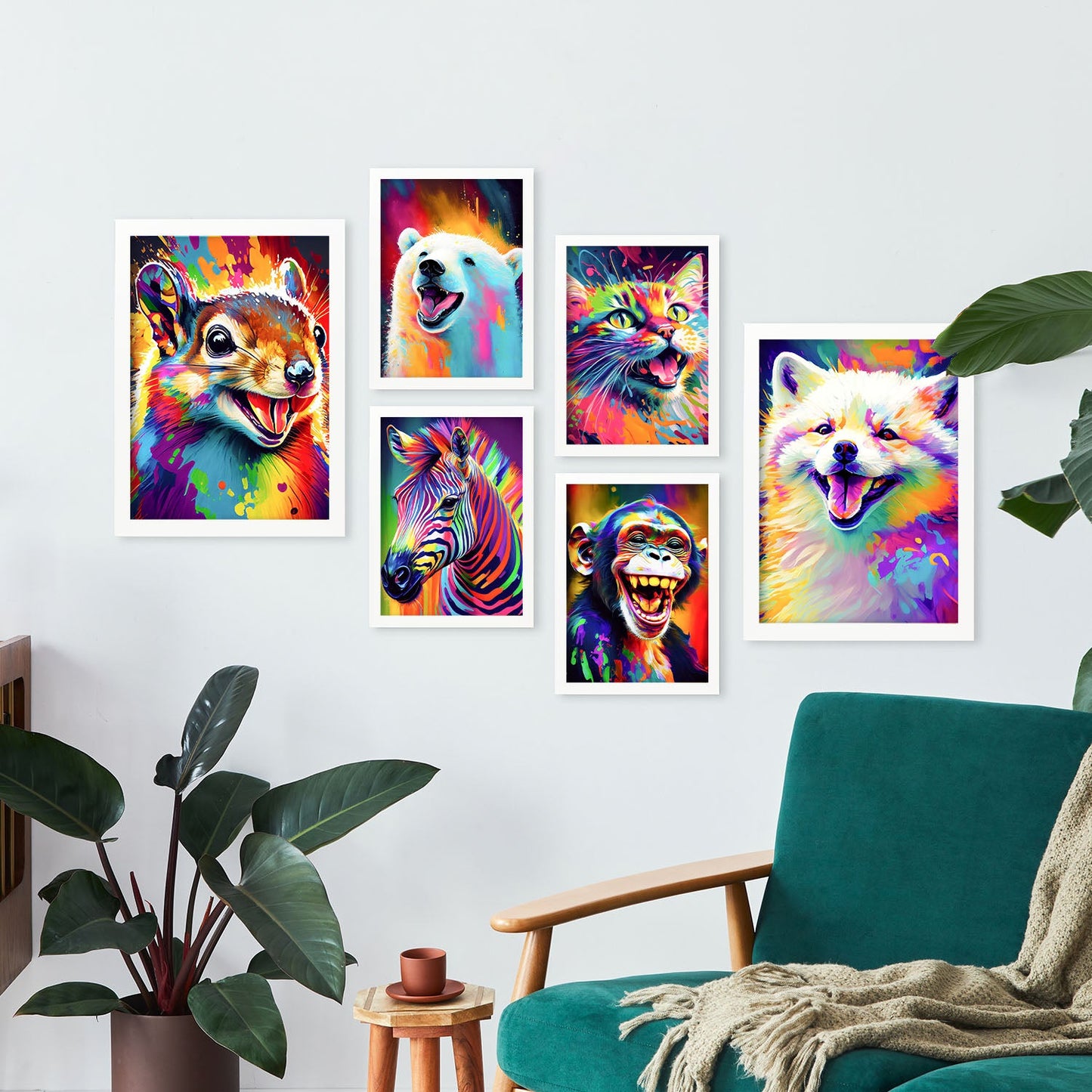 Nacnic Abstract Animal Set_1. Aesthetic Wall Art Prints for Bedroom or Living Room Design.