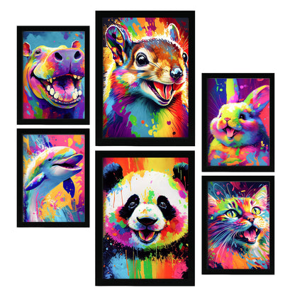 Set Abstracto de Animales Nacnic - Láminas para Dormitorio
