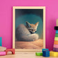 Nacnic Abstract Sleeping Fluffy Fennec Fox Precisionism Sty. Estampados de arte de pared estético para el diseño de dormitorio o sala de estar.-Artwork-Nacnic-Nacnic Estudio SL
