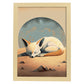 Nacnic Abstract Sleeping Fluffy Fennec Fox Precisionism. Estampados de arte de pared estético para el diseño de dormitorio o sala de estar.-Artwork-Nacnic-A4-Marco Madera clara-Nacnic Estudio SL