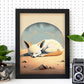 Nacnic Abstract Sleeping Fluffy Fennec Fox Precisionism. Estampados de arte de pared estético para el diseño de dormitorio o sala de estar.-Artwork-Nacnic-Nacnic Estudio SL