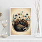 Nacnic Abstract Sleeping Fluffy Raccoon Precisionism Style. Estampados de arte de pared estético para el diseño de dormitorio o sala de estar.-Artwork-Nacnic-Nacnic Estudio SL