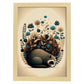 Nacnic Abstract Sleeping Fluffy Raccoon Precisionism Style. Estampados de arte de pared estético para el diseño de dormitorio o sala de estar.-Artwork-Nacnic-A4-Marco Madera clara-Nacnic Estudio SL