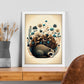 Nacnic Abstract Sleeping Fluffy Raccoon Precisionism Style. Estampados de arte de pared estético para el diseño de dormitorio o sala de estar.-Artwork-Nacnic-Nacnic Estudio SL