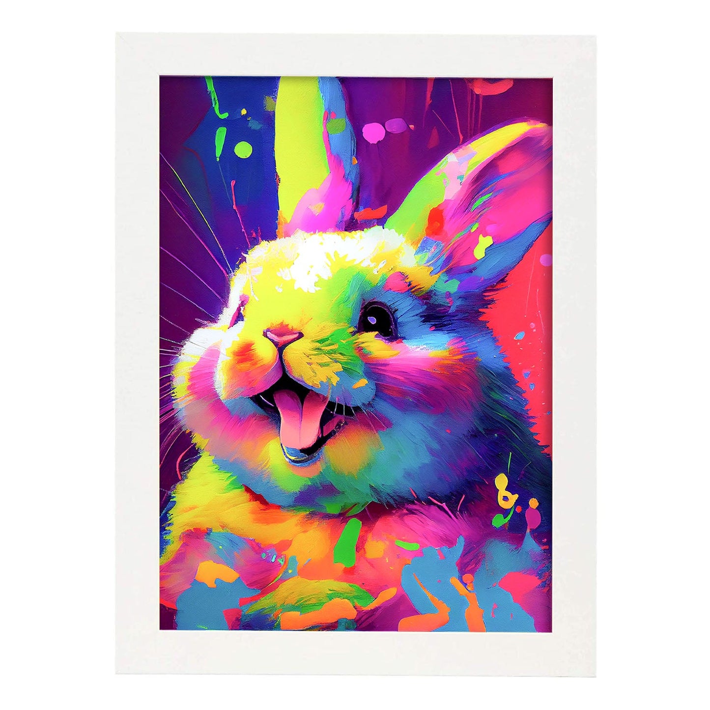 Láminas de Conejo Sonriente Abstracto al Estilo Lisa Fran de Nacnic