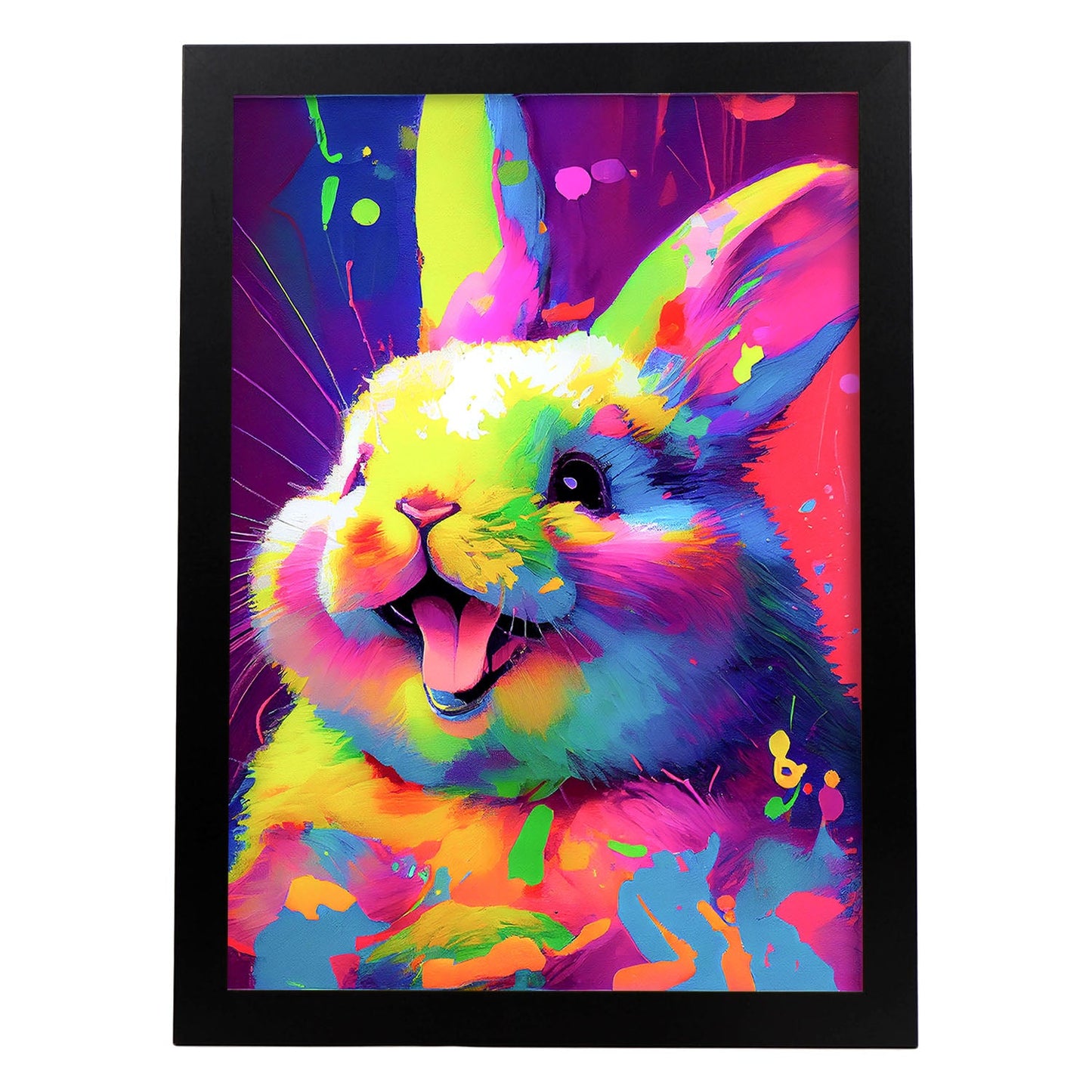 Nacnic Abstract smiling Bunny in Lisa Fran Style. Aesthetic Wall Art Prints for Bedroom or Living Room Design.