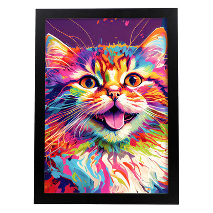 Lamina Nacnic de Gato Sonriente Abstracto Estilo Lisa Fran