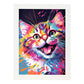 Lámina Nacnic Gato Sonriente en Estilo Lisa Fran Abstracto