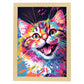 Lámina Nacnic Gato Sonriente en Estilo Lisa Fran Abstracto