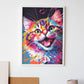 Lámina Nacnic Gato Sonriente en Estilo Lisa Fran Abstracto