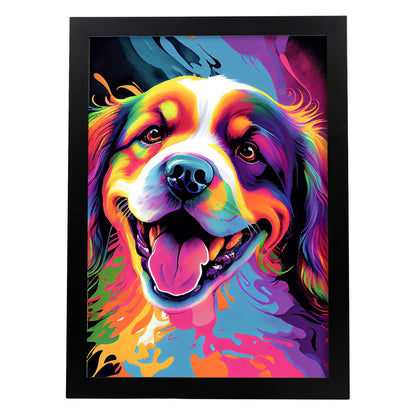Lámina Abstracta de Perro Sonriente al Estilo Lisa Fran Nacnic