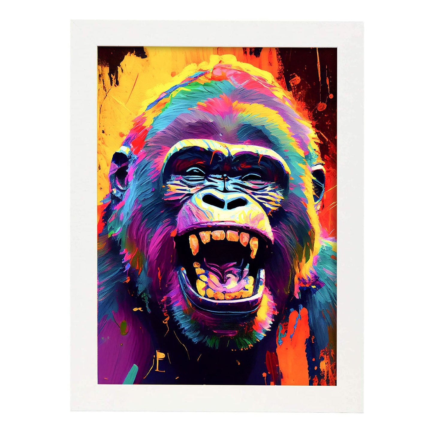 Lámina de Gorila Sonriente Abstracto en Estilo Lisa Fran de Nacnic