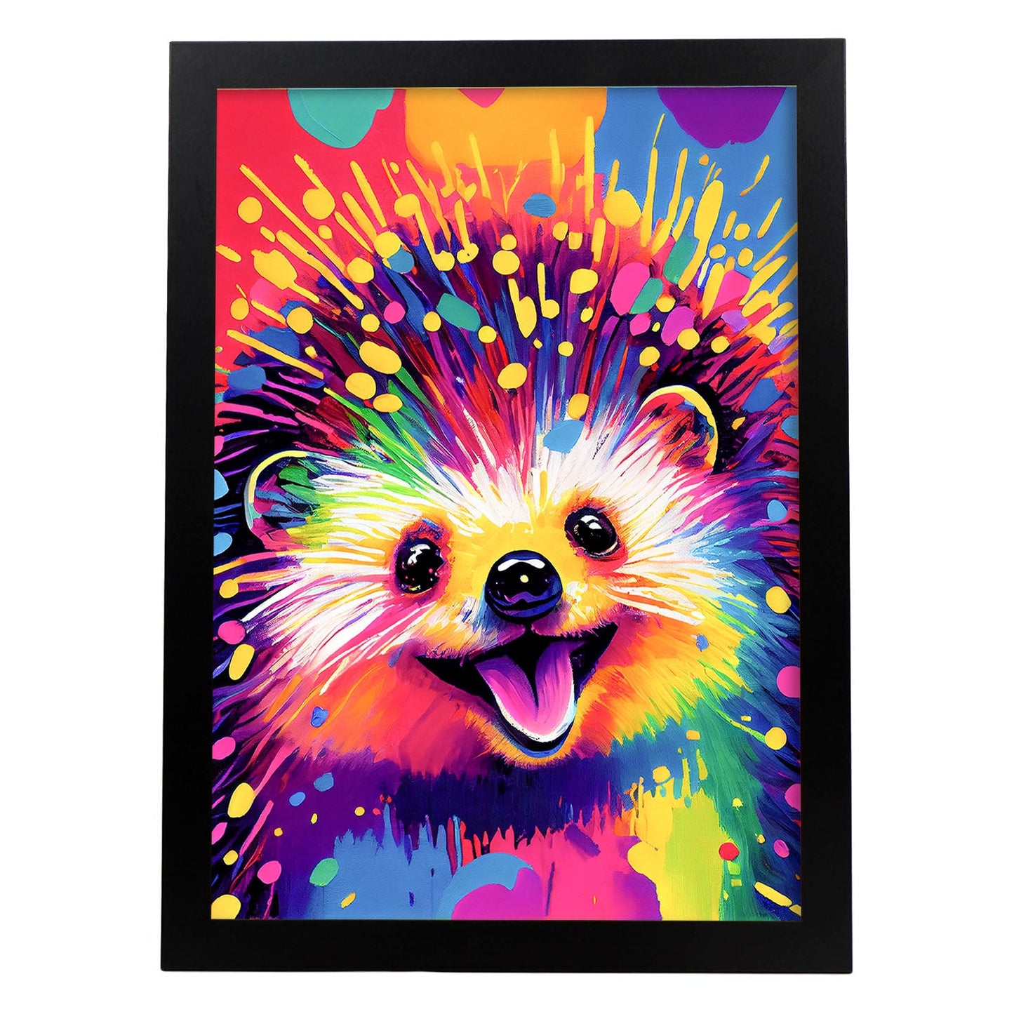 Nacnic Abstract smiling Hedgehog in Lisa Fran Style_1. Aesthetic Wall Art Prints for Bedroom or Living Room Design.