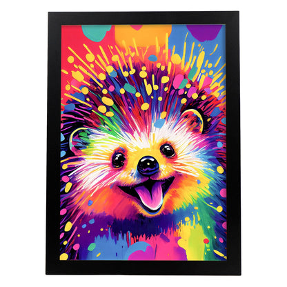 Lamina Abstracta de Erizo Sonriente en Estilo Lisa Fran de Nacnic